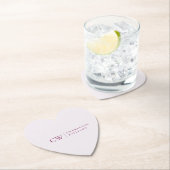 Monogram gepersonaliseerd roze hartpapier Onderzet Kartonnen Onderzetters (Insitu)