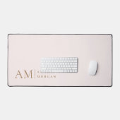 Monogram gepersonaliseerd roze Initiaal en naam Bureaumat (Keyboard & Muis)