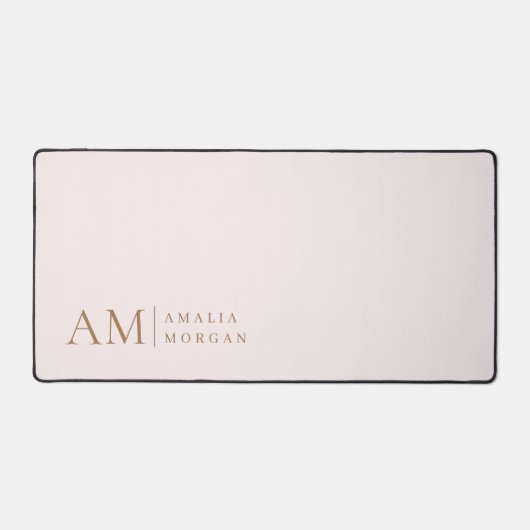 Monogram gepersonaliseerd roze Initiaal en naam Bureaumat (Voorkant)