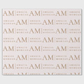 Monogram gepersonaliseerd roze Initiaal en naam Cadeaupapier (Vlak)