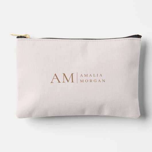 Monogram gepersonaliseerd roze Initiaal en naam Etui (Voorkant)