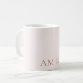 Monogram gepersonaliseerd roze Initiaal en naam Koffiemok (Voorkant links)
