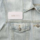 Monogram gepersonaliseerd roze Initiaal en naam Naamplaatje (In situ)