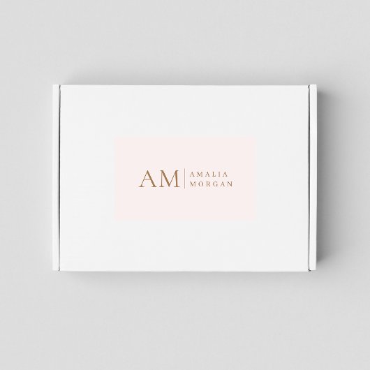 Monogram gepersonaliseerd roze Initiaal en naam Rechthoekige Sticker