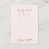 Monogram gepersonaliseerd roze Initiaal en naam Visitekaartje (Voorkant)