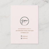 Monogram gepersonaliseerd roze Initiaal en naam Visitekaartje (Achterkant)