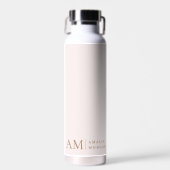 Monogram gepersonaliseerd roze Initiaal en naam Waterfles (Voorkant)