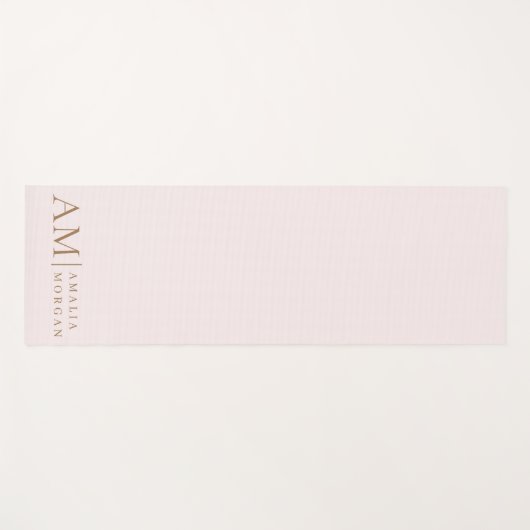 Monogram gepersonaliseerd roze Initiaal en naam Yogamat (Voorkant (horizontaal))
