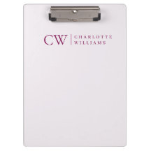 Monogram gepersonaliseerd roze Initiaal klembord