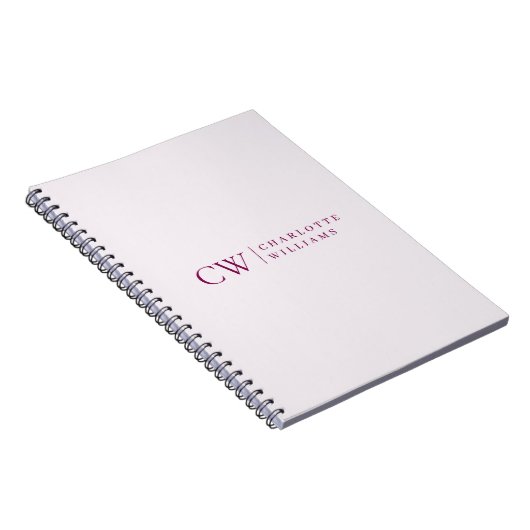 Monogram Gepersonaliseerd Roze Initiaal & Naam Not Notitieboek (Rechterzijde)