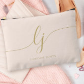 Monogram gepersonaliseerd roze Initiaal naam roze Etui