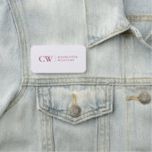 Monogram Gepersonaliseerd Roze Initiaal & Naam Tag (In situ)