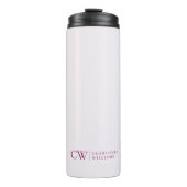 Monogram Gepersonaliseerd Roze Initiaal & Naam Tum Thermosbeker (Voorkant)