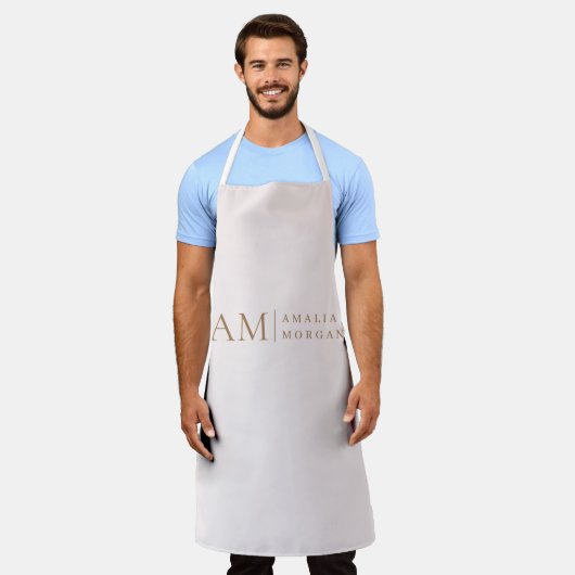 Monogram gepersonaliseerd roze Schort (Gedragen)