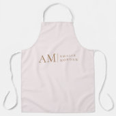 Monogram gepersonaliseerd roze Schort (Voorkant)