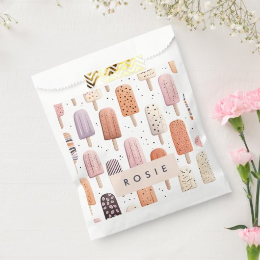 Monogram Gepersonaliseerd Schattige Popsicle Patro Bedankzakje (Gezegeld)