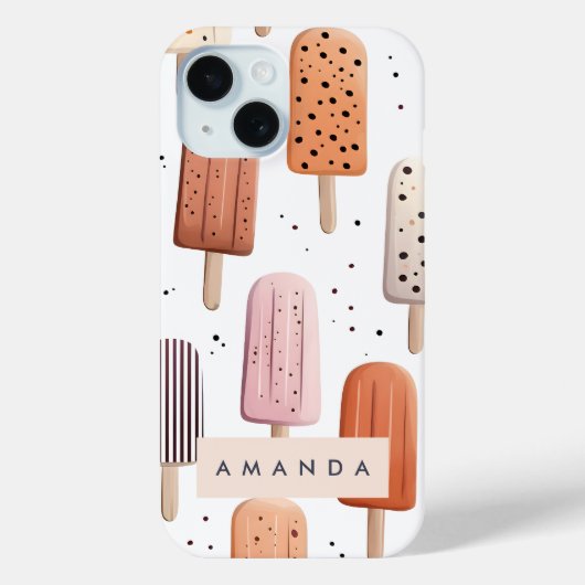 Monogram Gepersonaliseerd Schattige Popsicle Patro Case-Mate iPhone Case (Achterkant)