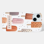 Monogram Gepersonaliseerd Schattige Popsicle Patro Case-Mate iPhone Case (Achterkant (horizontaal))