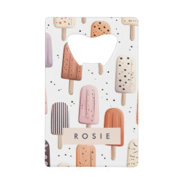 Monogram Gepersonaliseerd Schattige Popsicle Patro Creditkaart Flessenopener