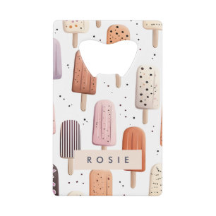 Monogram Gepersonaliseerd Schattige Popsicle Patro Creditkaart Flessenopener