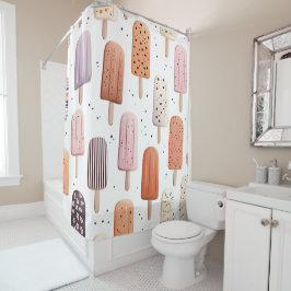 Monogram Gepersonaliseerd Schattige Popsicle Patro Douchegordijn