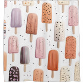 Monogram Gepersonaliseerd Schattige Popsicle Patro Douchegordijn (Voorkant)