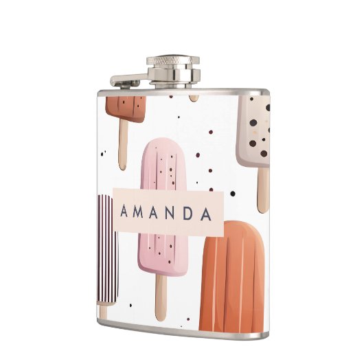 Monogram Gepersonaliseerd Schattige Popsicle Patro Heupfles (Links)