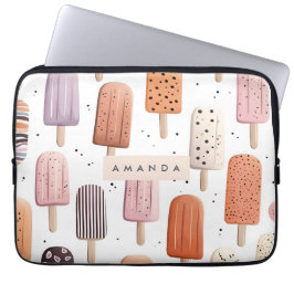 Monogram Gepersonaliseerd Schattige Popsicle Patro Laptop Sleeve