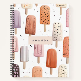 Monogram Gepersonaliseerd Schattige Popsicle Patro Notitieboek