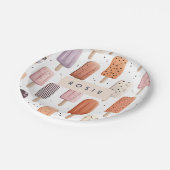 Monogram Gepersonaliseerd Schattige Popsicle Patro Papieren Bordje (Gekanteld)