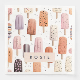 Monogram Gepersonaliseerd Schattige Popsicle Patro Servet