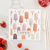 Monogram Gepersonaliseerd Schattige Popsicle Patro Servet (Insitu)