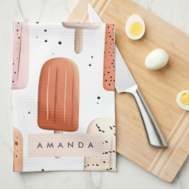 Monogram Gepersonaliseerd Schattige Popsicle Patro Theedoek