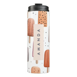 Monogram Gepersonaliseerd Schattige Popsicle Patro Thermosbeker