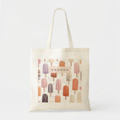 Monogram Gepersonaliseerd Schattige Popsicle Patro Tote Bag (Voorkant)