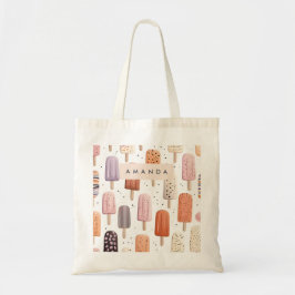 Monogram Gepersonaliseerd Schattige Popsicle Patro Tote Bag