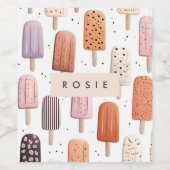 Monogram Gepersonaliseerd Schattige Popsicle Patro Wijn Etiket (Enkel label)