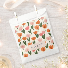 Monogram Gepersonaliseerd Schattige Spring Tulip P Bedankzakje