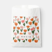 Monogram Gepersonaliseerd Schattige Spring Tulip P Bedankzakje (Voorkant)