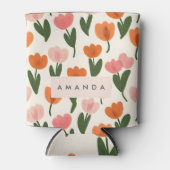 Monogram Gepersonaliseerd Schattige Spring Tulip P Blikjeskoeler (Voorkant)