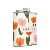Monogram Gepersonaliseerd Schattige Spring Tulip P Heupfles (Rechts)