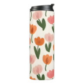 Monogram Gepersonaliseerd Schattige Spring Tulip P Thermosbeker (Gedraaid links)