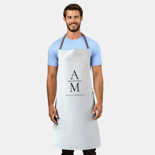 Monogram gepersonaliseerd Schort (Gedragen)