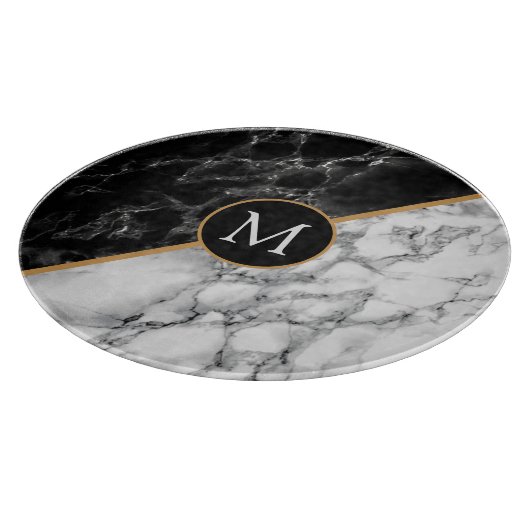 Monogram Gepersonaliseerd Snijplankmarmer Snijplank (Hoek)