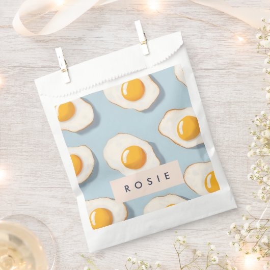 Monogram Gepersonaliseerd Sunny Side Up Egg Patroo Bedankzakje (Geknipt)