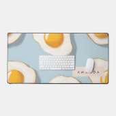 Monogram Gepersonaliseerd Sunny Side Up Egg Patroo Bureaumat (Keyboard & Muis)