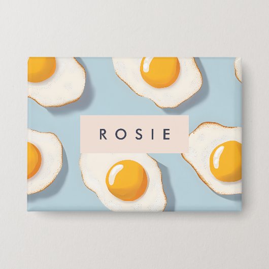 Monogram Gepersonaliseerd Sunny Side Up Egg Patroo Button (Voorkant)