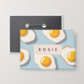 Monogram Gepersonaliseerd Sunny Side Up Egg Patroo Button (Voorkant / Achterkant)