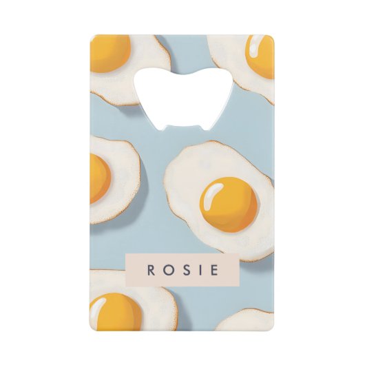 Monogram Gepersonaliseerd Sunny Side Up Egg Patroo Creditkaart Flessenopener (Voorkant)