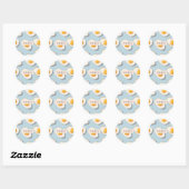 Monogram Gepersonaliseerd Sunny Side Up Egg Patroo Ronde Sticker (Vel)
